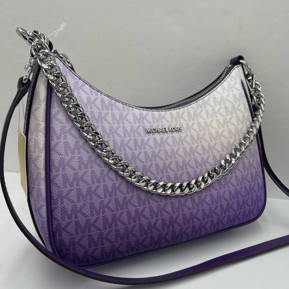 Michael Kors Jet Set Lg  Pochette Ombré Logo Crossbody XBody Bag Dark Purple
NWT - Picture 11 of 16